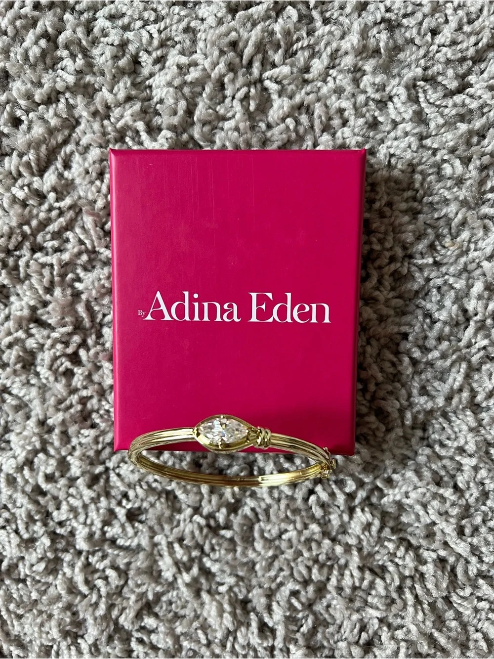 Adina Eden Moissanite Bezel Marquise Stone Bangle